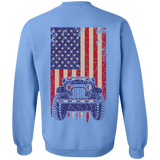 Jeep Under U.S Flag Sweatshirt 8 oz - Special Collecion | On sales | Various Colors [Back]