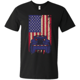 Jeep Under U.S Flag V-neck - Special Collecion | On sales | Various Colors [Front]