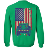 Jeep Under U.S Flag Sweatshirt 8 oz - Special Collecion | On sales | Various Colors [Back]