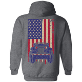 Jeep Under U.S Flag Hoodie 8 oz - Special Collecion | On sales | Various Colors [Back]