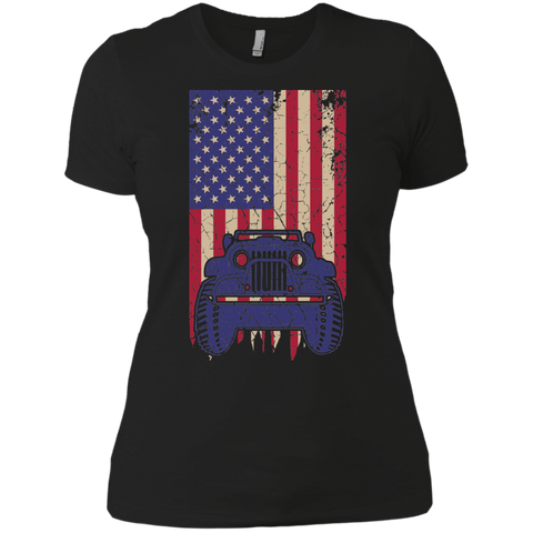 IG Jeep Under U.S Flag T-Shirt For Women - Special Collecion | On sales | Various Colors [Front]