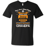 Best Gift For Grandpa - Being A Jeep Grandpa V-neck [Front] | Various Colors