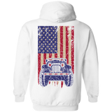 IG Jeep Under U.S Flag Hoodie 8 oz - Special Collecion | On sales | Various Colors [Back]