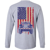 Jeep Under U.S Flag LS T-Shirt For Men - Special Collecion | On sales | Various Colors [Back]