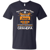 Best Gift For Grandpa - Being A Jeep Grandpa V-neck [Front] | Various Colors