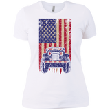 Jeep Under U.S Flag T-Shirt For Women - Special Collecion | On sales | Various Colors [Front]