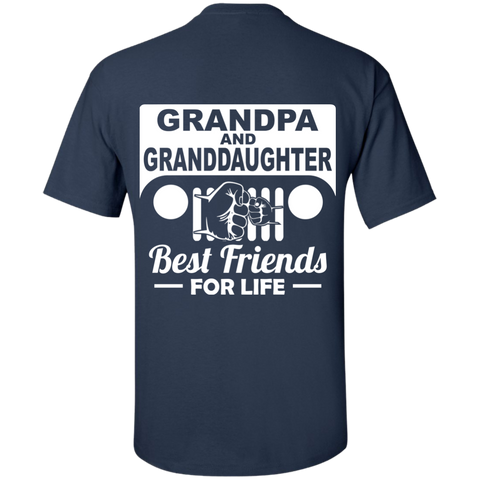 Best Gift For Grandpa And Granddaughter - Best Friends For Life Jeep T-Shirt [Back]