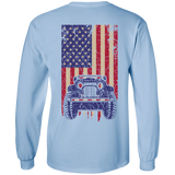 Jeep Under U.S Flag LS T-Shirt For Men - Special Collecion | On sales | Various Colors [Back]