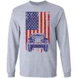 Jeep Under U.S Flag LS T-Shirt For Men - Special Collecion | On sales | Various Colors [Front]