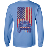 Jeep Under U.S Flag LS T-Shirt For Men - Special Collecion | On sales | Various Colors [Back]