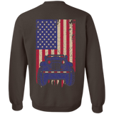 Jeep Under U.S Flag Sweatshirt 8 oz - Special Collecion | On sales | Various Colors [Back]