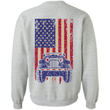 Jeep Under U.S Flag Sweatshirt 8 oz - Special Collecion | On sales | Various Colors [Back]