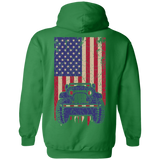 IG Jeep Under U.S Flag Hoodie 8 oz - Special Collecion | On sales | Various Colors [Back]