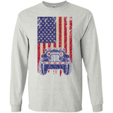 Jeep Under U.S Flag LS T-Shirt For Men - Special Collecion | On sales | Various Colors [Front]