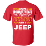 Best Gift For Grandpa - Never Underestimate The Power Of A Grandpa With A Jeep [Back]