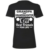 Best Gift For Grandpa And Granddaughter - Best Friends For Life Jeep T-Shirt For Women [Back]