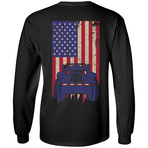 IG Jeep Under U.S Flag LS T-Shirt For Men - Special Collecion | On sales | Various Colors [Back]