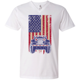 Jeep Under U.S Flag V-neck - Special Collecion | On sales | Various Colors [Front]