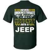 Best Gift For Grandpa - Never Underestimate The Power Of A Grandpa With A Jeep [Back]