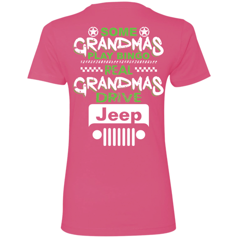 Best Gift For Grandma -  Jeep T-Shirt For Women [Back]