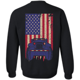 Jeep Under U.S Flag Sweatshirt 8 oz - Special Collecion | On sales | Various Colors [Back]