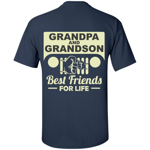 Best Gift For Grandpa and Grandson - Best Friends For Life Jeep T-Shirt [Back]