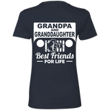 Best Gift For Grandpa And Granddaughter - Best Friends For Life Jeep T-Shirt For Women [Back]