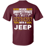 Best Gift For Grandpa - Never Underestimate The Power Of A Grandpa With A Jeep [Back]